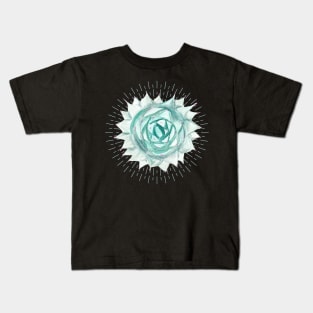 Watercolor Succulent Cactus On Green Kids T-Shirt